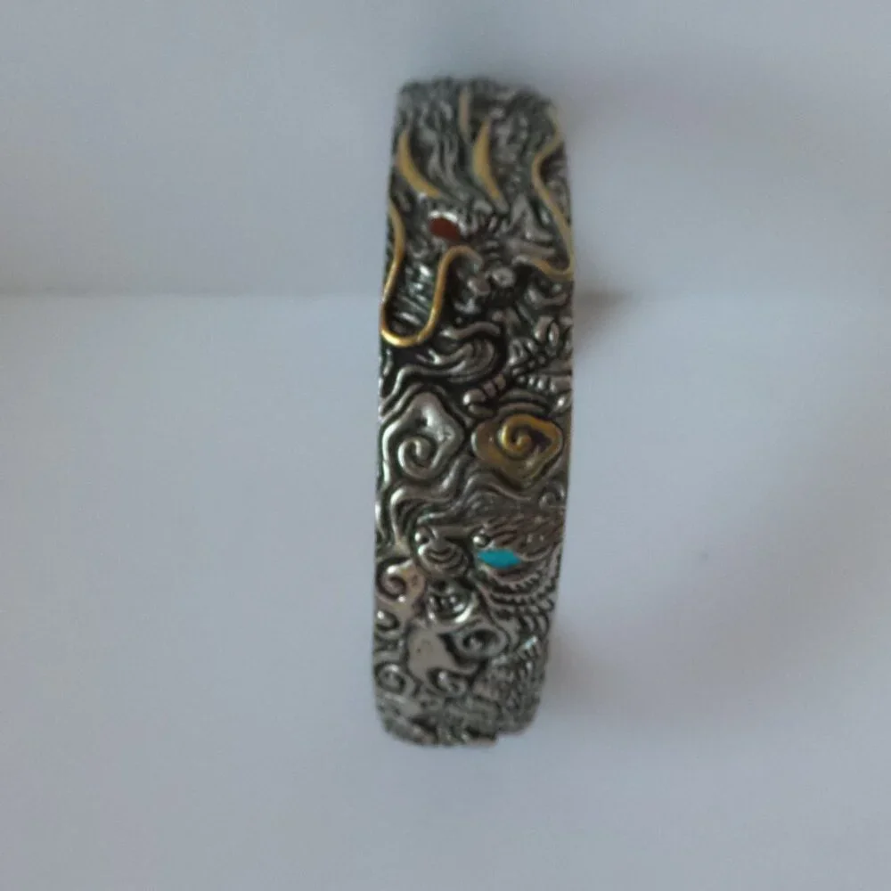 Buddha Power Sterling Silver cuff bracelet - Picture 7 of 15